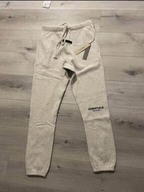 Essentials Men’s Light Gray Sweatpants with Logo